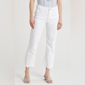 Democracy Cream Scalloped Hem Pants